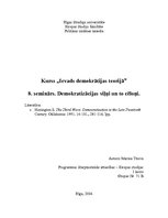 Eseja 'Demokratizācijas viļņi un to cēloņi', 1.