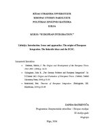 Konspekts 'The Origins of European Integration. The Federalist Ideas and the ECSC', 1.