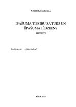 Referāts 'Īpašuma tiesību saturs un īpašuma jēdziens', 1.