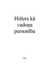 Eseja 'Hitlers kā vadoņa personība', 1.