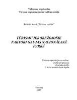Referāts 'Tūrismu ierobežojošie faktori Gaujas Nacionālajā parkā', 1.