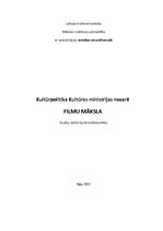 Referāts 'Kultūrpolitika Kultūras ministrijas nozarē "Filmu māksla"', 1.