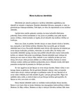 Eseja 'Mana kultūras identitāte', 1.