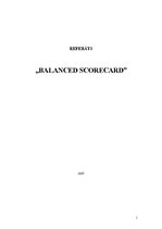 Referāts 'Līdzsvarotās vadības karte', 1.