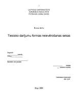 Referāts 'Tiesisko darījumu formas neievērošanas sekas', 1.