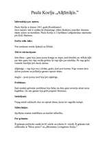 Konspekts 'Paulu Koelju "Alķīmiķis"', 1.