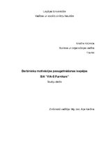 Referāts 'Darbinieku motivācijas paaugstināšanas iespējas SIA "VIA-S Furniture"', 1.