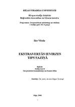 Referāts 'Ekstravertās ievirzes tips saziņā', 1.