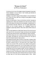Eseja '"Romeo and Juliet" by William Shakespeare', 1.