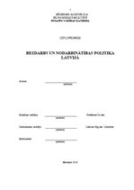 Referāts 'Bezdarbs un nodarbinātības politika Latvijā', 1.