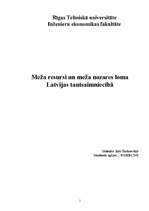 Referāts 'Meža resursi un meža nozares loma Latvijas tautsaimniecībā', 1.