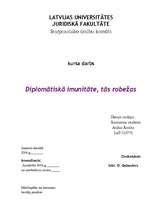Referāts 'Diplomātiskā imunitāte, tās robežas', 1.