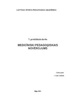 Konspekts 'Medicīniski pedagoģiskais novērojums', 1.
