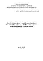 Referāts 'Kultūras mantojums - statisks vai dinamisks lielums?', 1.