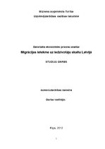 Referāts 'Datorizēta ekonomisko procesu analīze. Migrācijas ietekme uz iedzīvotāju skaitu ', 1.