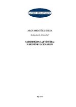 Eseja 'Sabiedrības attīstības nākotnes scenārijs', 1.