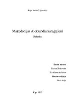 Referāts 'Referāts par Maķedonijas Aleksandru', 1.