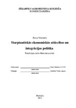 Konspekts 'Starptautiskās ekonomiskās attiecības un integrācijas politika', 1.