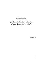 Referāts 'E.Kasīrers "Apcerējums par cilvēku"', 1.