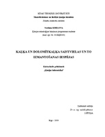 Referāts 'Kaļķa un dolomītkaļķa saistvielas un to izmantošanas iespējas', 1.