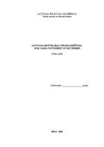 Referāts 'Latvijas Republikas proklamēšana 1918.gadā novembrī un decembrī', 1.