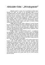 Eseja 'Aleksandrs Grīns „Dvēseļu putenis”', 1.