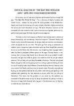 Eseja 'Critical analysis of ‘’The man who would be king’’ applying to Richard Schechner', 1.