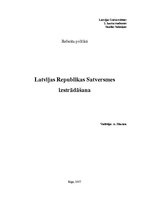 Referāts 'Latvijas Republikas Satversmes izstrādāšana', 1.