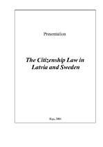 Eseja 'The Citizenship Law in Latvia and Sweden', 1.