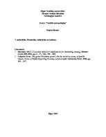 Konspekts 'Patērētāja izturēšanās un mārketinga stratēģija', 1.