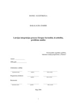 Diplomdarbs 'Latvijas integrācijas process Eiropas Savienībā, tā attīstība, problēmu analīze', 9.