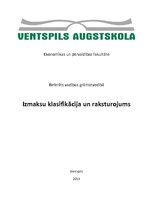 Referāts 'Izmaksu klasifikācija un raksturojums', 1.