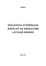 Referāts 'Krājkonta atvēršanas iespējas un nosacījumi Latvijas bankās', 1.