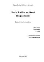 Referāts 'Darba drošības noteikumi ķīmijas stundās', 1.