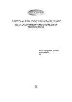 Referāts 'SIA "Manass" maksātspējas analīze un prognozēšana', 1.