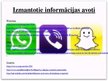 Prezentācija 'Komunikāciju platformu viedtālrunī salīdzinājums: WhatsApp, Viber, Snapchat', 18.