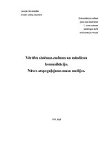 Referāts 'Vērtību sistēmas zudums un mūsdienu komunikācija', 1.