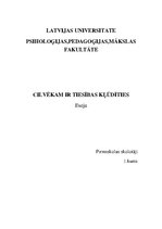 Eseja 'Cilvēkam ir tiesības kļūdīties', 1.