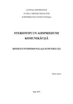 Referāts 'Stereotipi un aizspriedumi komunikācijā', 1.