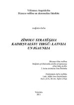 Diplomdarbs 'Zīmolu stratēģija kaimiņvalstu tirgū: Latvija un Igaunija', 1.
