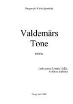 Referāts 'Valdemārs Tone', 1.