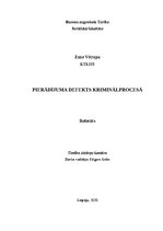 Referāts 'Pierādījuma defekts kriminālprocesā', 1.