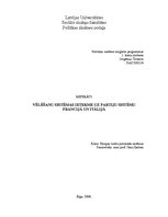 Referāts 'Vēlēšanu sistēmas ietekme uz partiju sistēmu Francijā un Itālijā', 1.