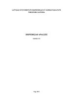 Referāts 'Dispersijas analīze', 1.