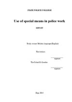 Referāts 'Use of Special Means in Police Work', 1.