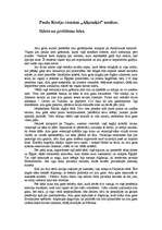 Eseja 'Paulu Koelju romāna "Alķīmiķis” analīze', 1.