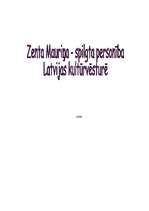 Referāts 'Zenta Mauriņa - spilgta personība Lavijas kultūras vēsturē', 1.