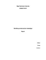 Eseja 'Building Construction Nowadays', 1.