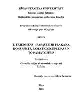 Konspekts 'Tomass Friedmens - "Pasaule ir plakana". Konspekts, pamatkoncepcijas un to pamat', 1.