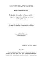 Konspekts 'Eiropas Savienības ekonomiskā politika', 1.